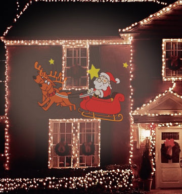 Santa Christmas LED projection outside